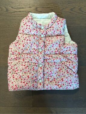 Baby gap pink girls floral spring vest 12-18M NWT